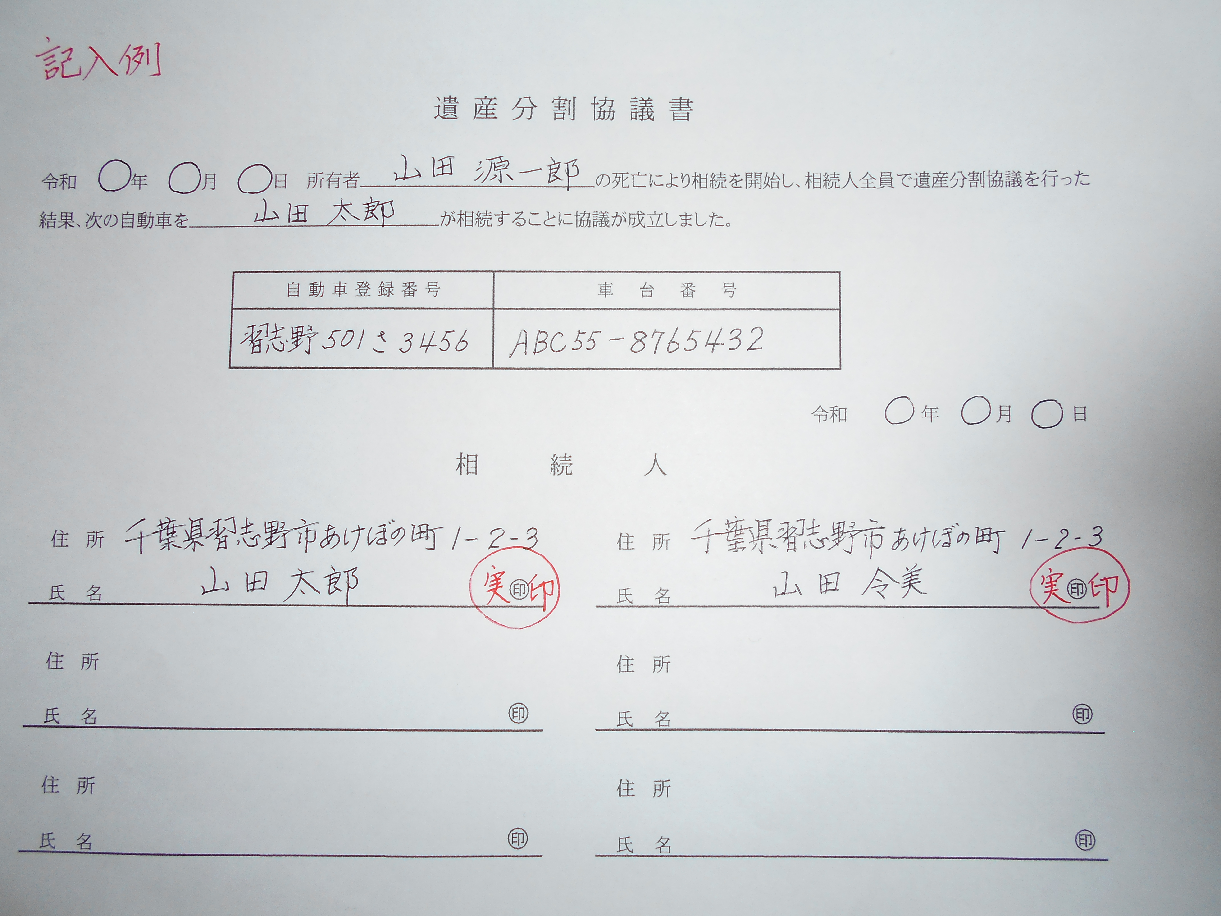 遺産分割協議書